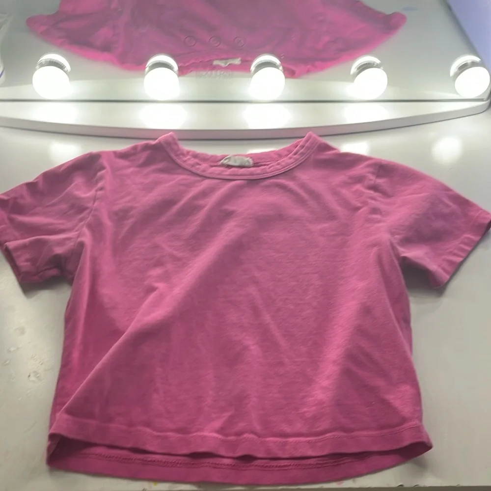 Pink cotton on tight fitting cropped top - Picture 1 of 3